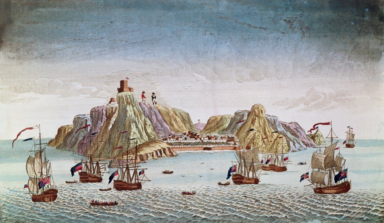 Pyhän Helenan saari, kenraali Napoleon Bonaparten (1769-1821) maanpakopaikka tekijältä French School