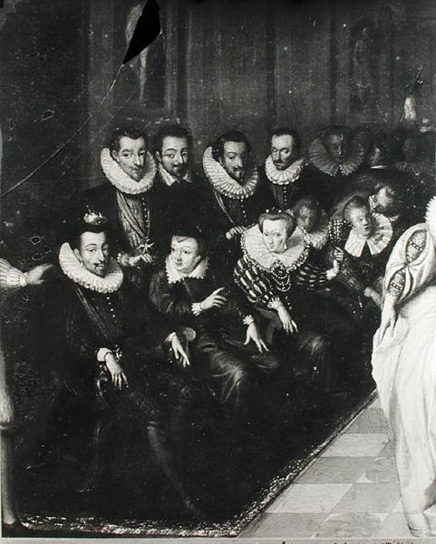 Joyeuse Ball, annettu Louvressa Anne Duke of Joyeusen (1561-87) ja Marguerite de Vaudemontin avioliiton yhteydessä 24. syyskuuta 1581, noin 1582 (yksityiskohta) tekijältä French School