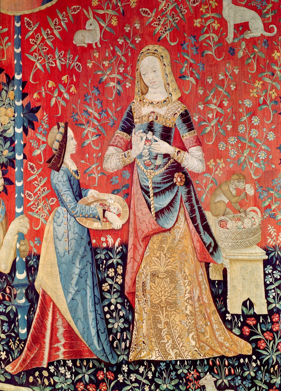 The Lady and the Unicorn: Smell (yksityiskohta vuodelta 11816) tekijältä French School
