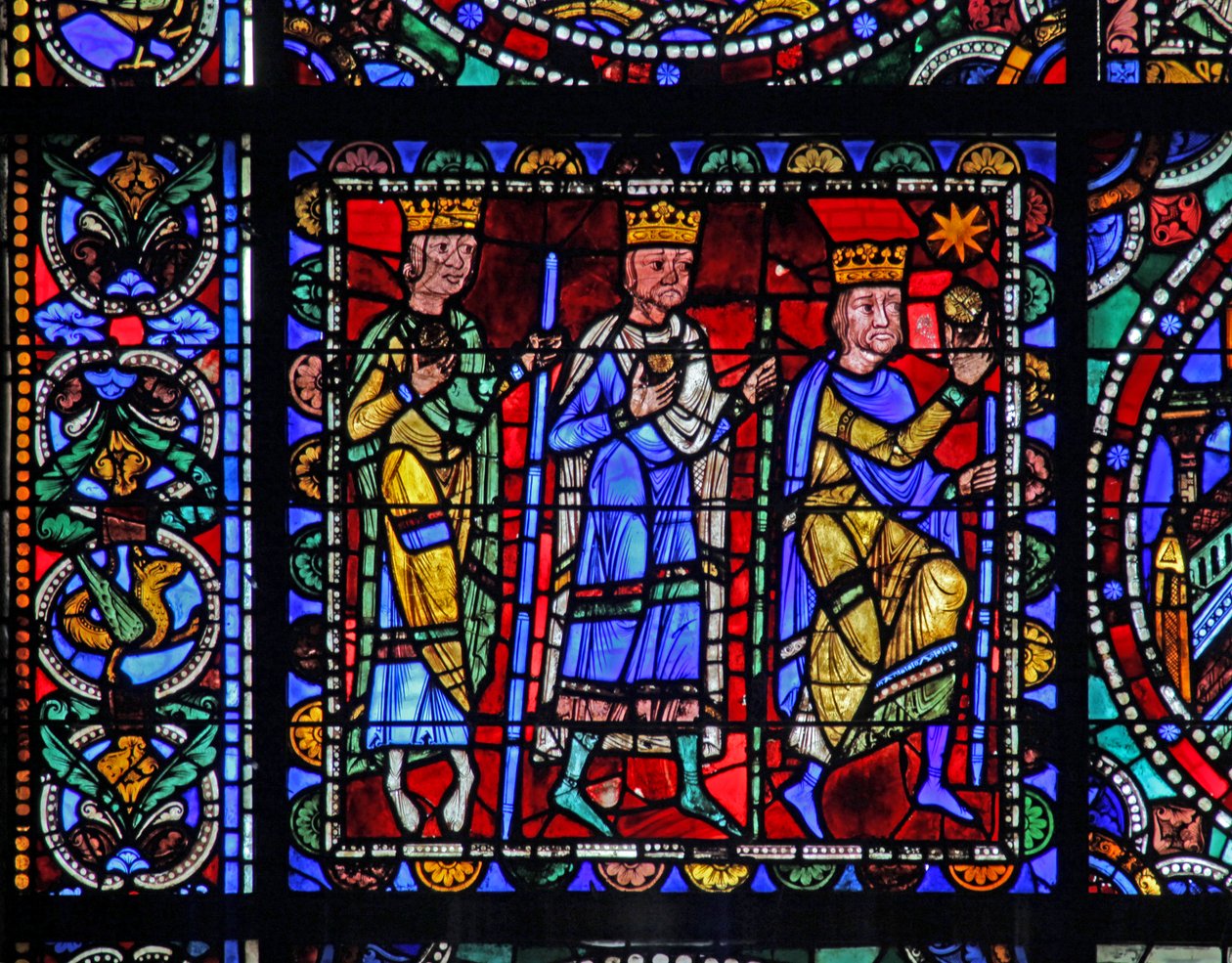 The Life of Christ -ikkuna: The Adoration of Magi - (seuraava paneeli) (w50) tekijältä French School