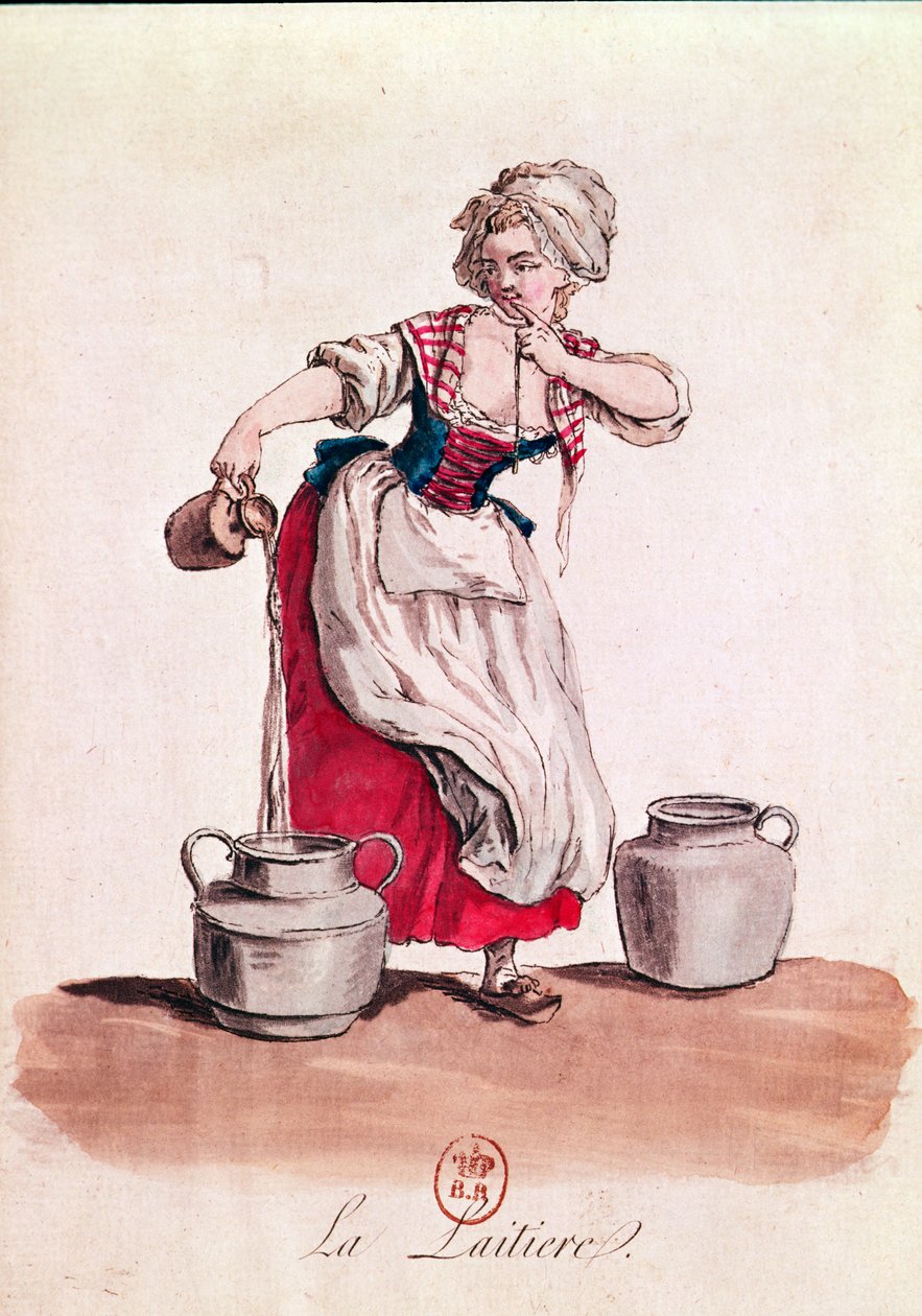 Maitoneito, 1785 (värikaiverrus) tekijältä French School