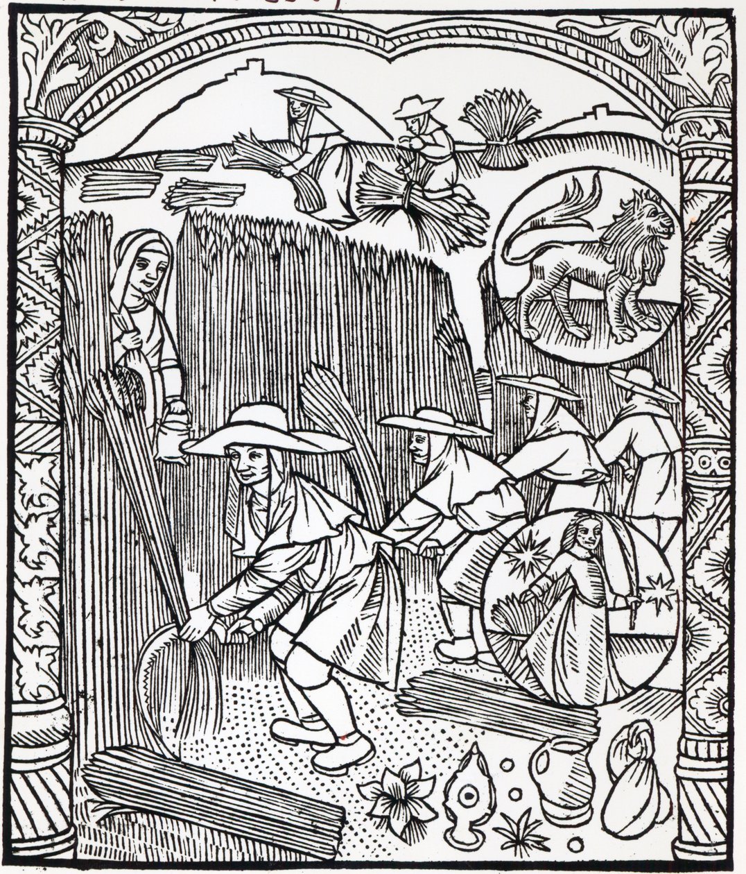 Elokuu, paimenkalenterista, 1496 tekijältä French School