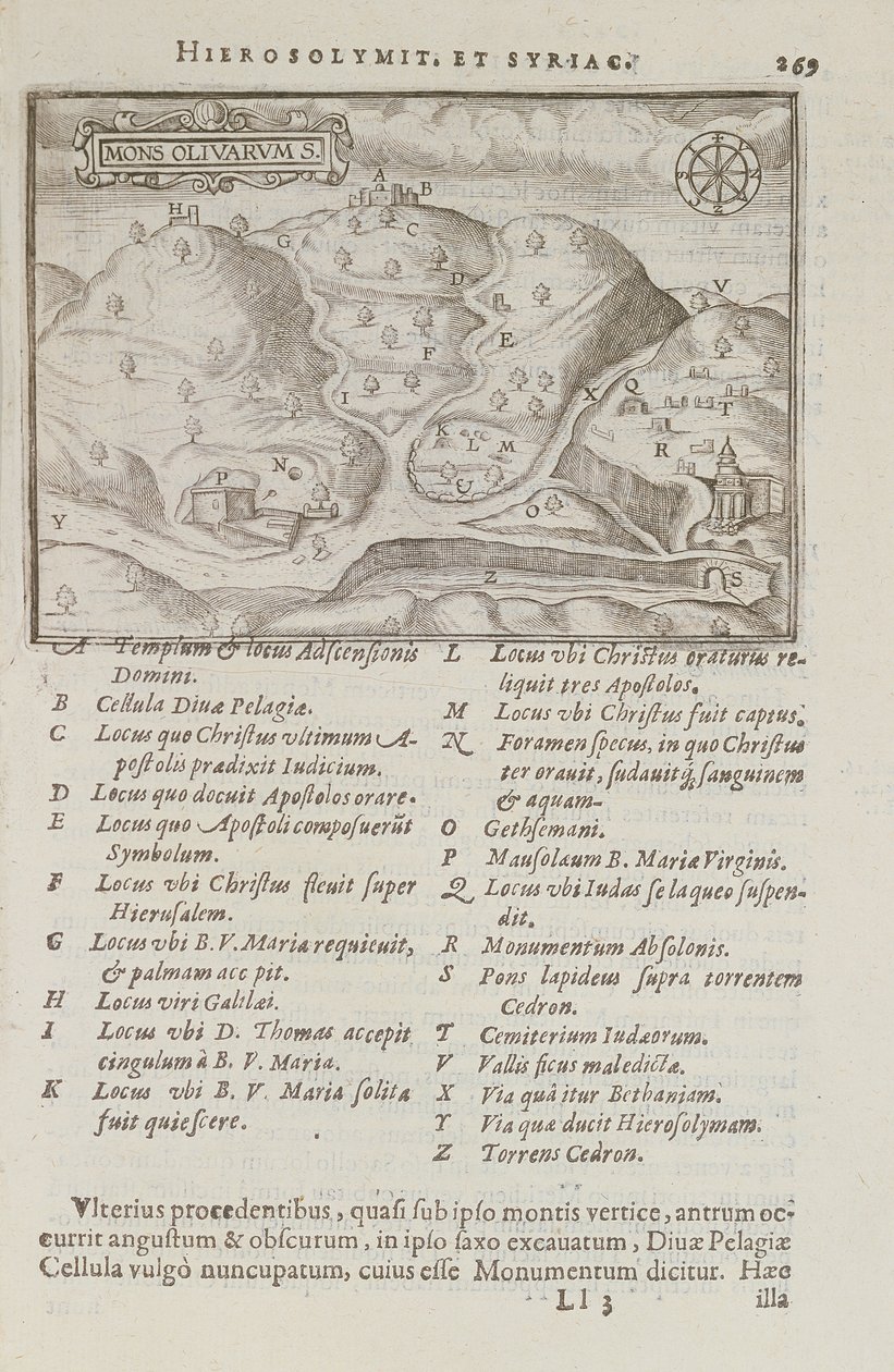 Öljymäki, Jerusalem, Itinerarium Hierosolymitanum, J. Cotovico, 1619 tekijältä French School