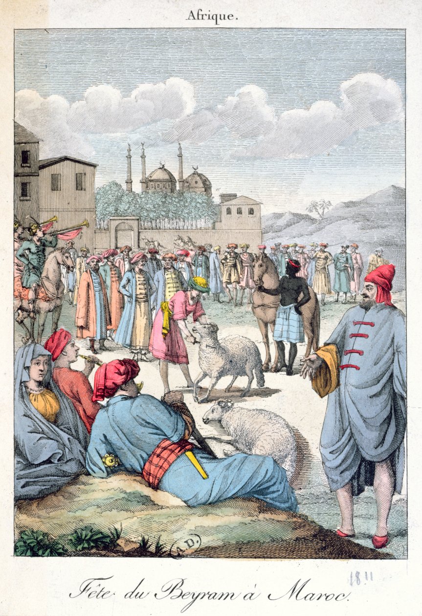 Muslimien Eid-el-Kabir-festivaali Marokossa, 1811 tekijältä French School