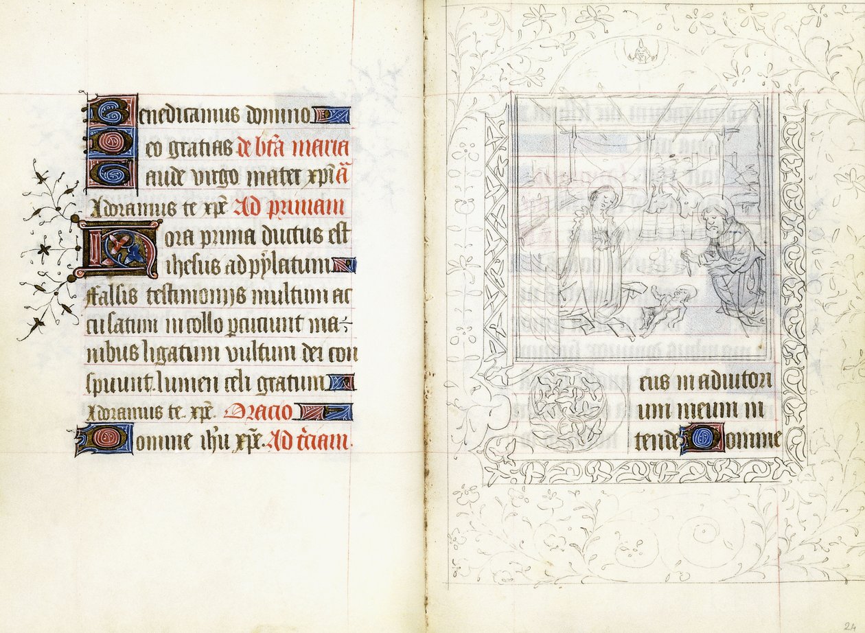 Syntymä, noin 1440 (käsikirjoitus vellum) tekijältä French School