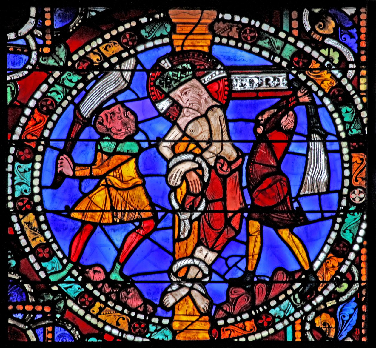 The Passion-ikkuna: The Flagellation (w51) tekijältä French School