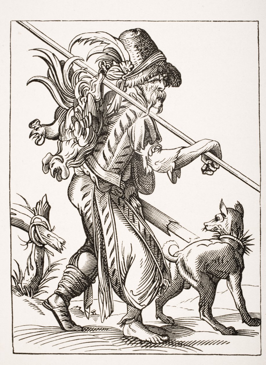 Poulterer, Jost Ammanin (1539–1591) piirtämän ja kaivertaman 1500-luvun kuvituksen jälkeen Paul Lacroixin (1806–84) teoksesta Le Moyen Age et La Renaissance, julkaistu 1847. tekijältä French School