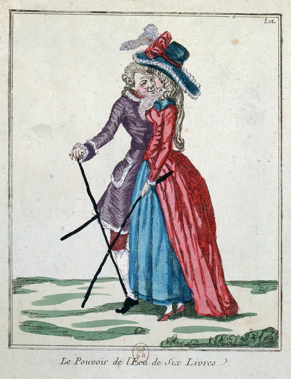 Kuuden punnan hopeakruunun voima, 1700-luvun loppu (värikaiverrus) tekijältä French School