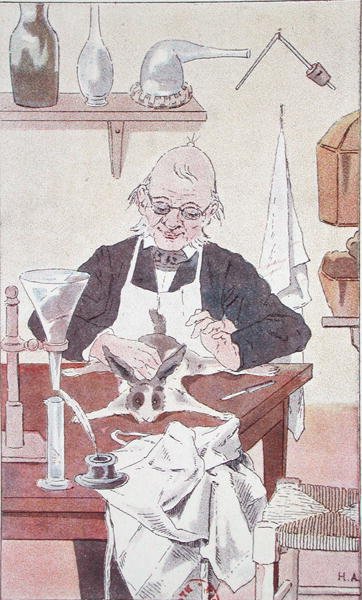 Kani ja viisas mies, Charles Richet (1850-1935) Parisin teoksesta Pour les Grands et les Petits tekijältä French School