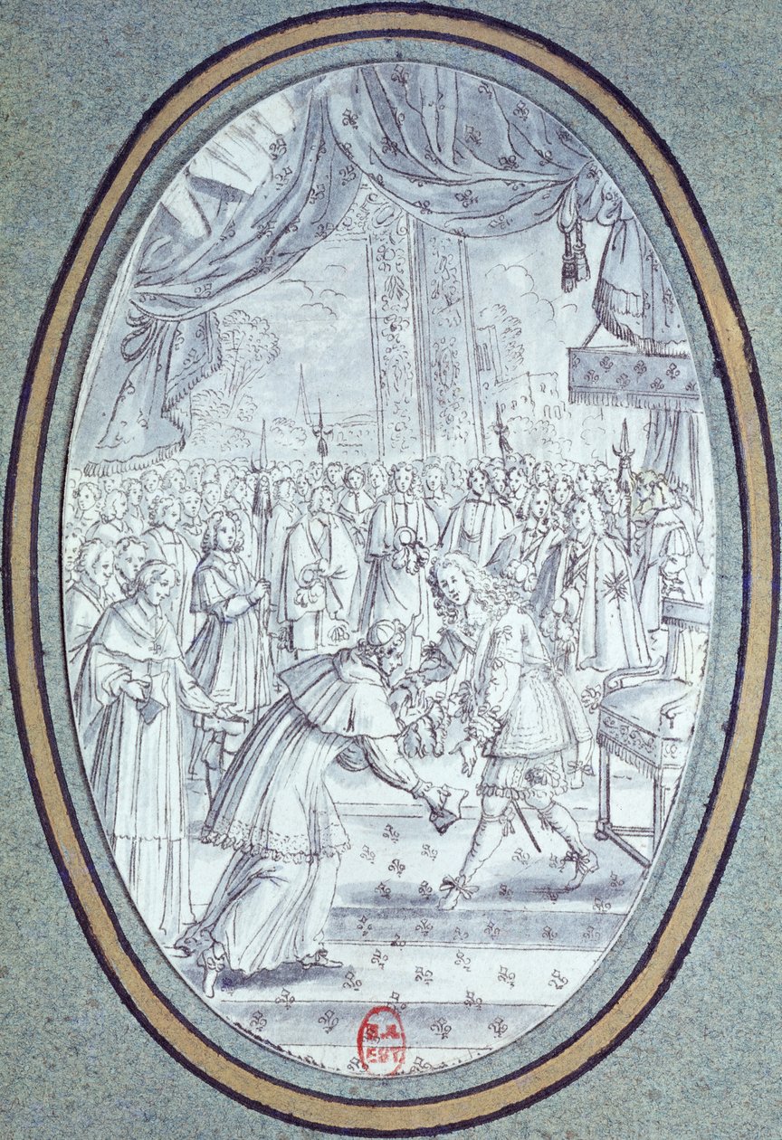 Kardinaali Flavio Chigin (1631-93) vastaanotto, Louis XIV (1638-1715) 29. heinäkuuta 1664 tekijältä French School