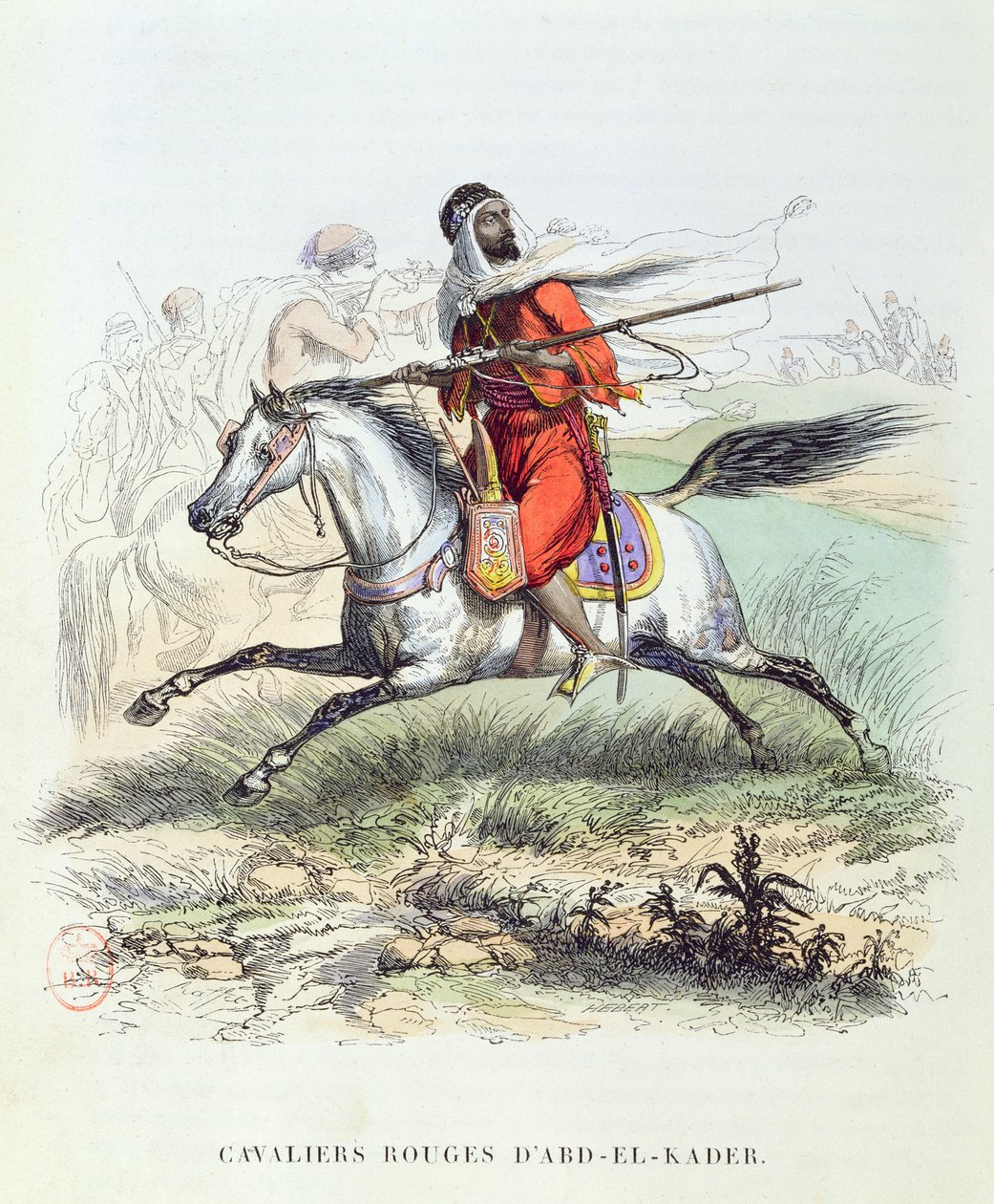 Abd El-Kaderin punainen ratsuväki, n. 1840-45 tekijältä French School
