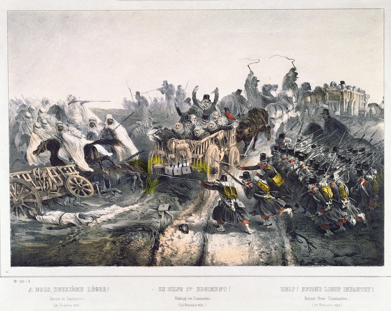 Ranskalaisten vetäytyminen Konstantinuksesta 24. marraskuuta 1836 tekijältä French School