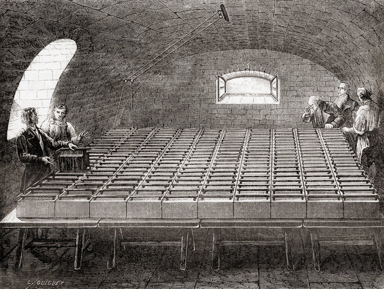 Royal Institutionin sähköakku, Les Merveilles de la Science, pub.1870. tekijältä French School
