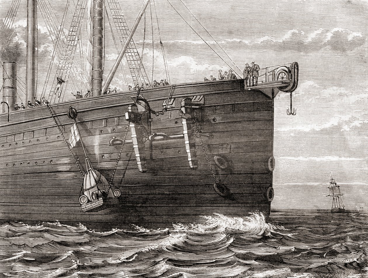 S.S Great Eastern laskee poijun mereen merkitsemään kadonneen transatlanttisen lennätinkaapelin kohtaa tekijältä French School
