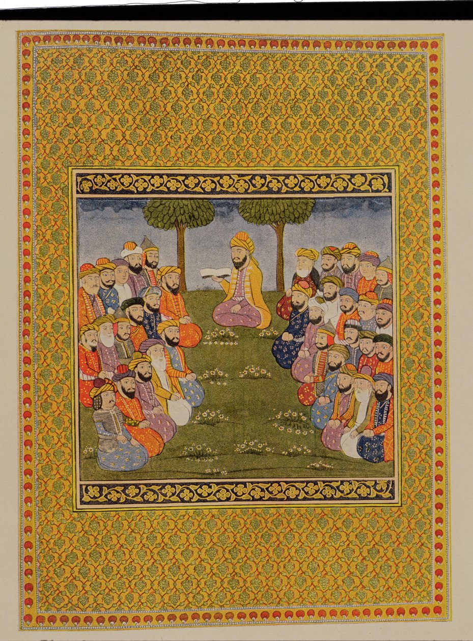 Tiedon ja historian kattoikkunat, kuvitus elokuvaan Arabian Nights, 1895 (värikaiverrus) tekijältä French School