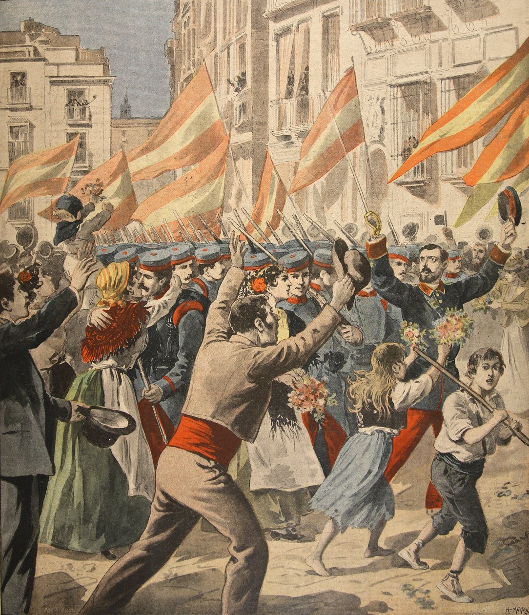 Espanjan Amerikan sota, kuva Le Petit Journalista: Supplement illustre, 18. toukokuuta 1898 tekijältä French School