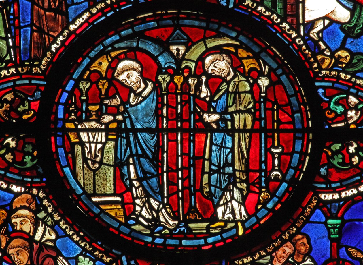 St Lubinin ikkuna: Ehtoollinen: viini - ehtoollisessa (w45) tekijältä French School