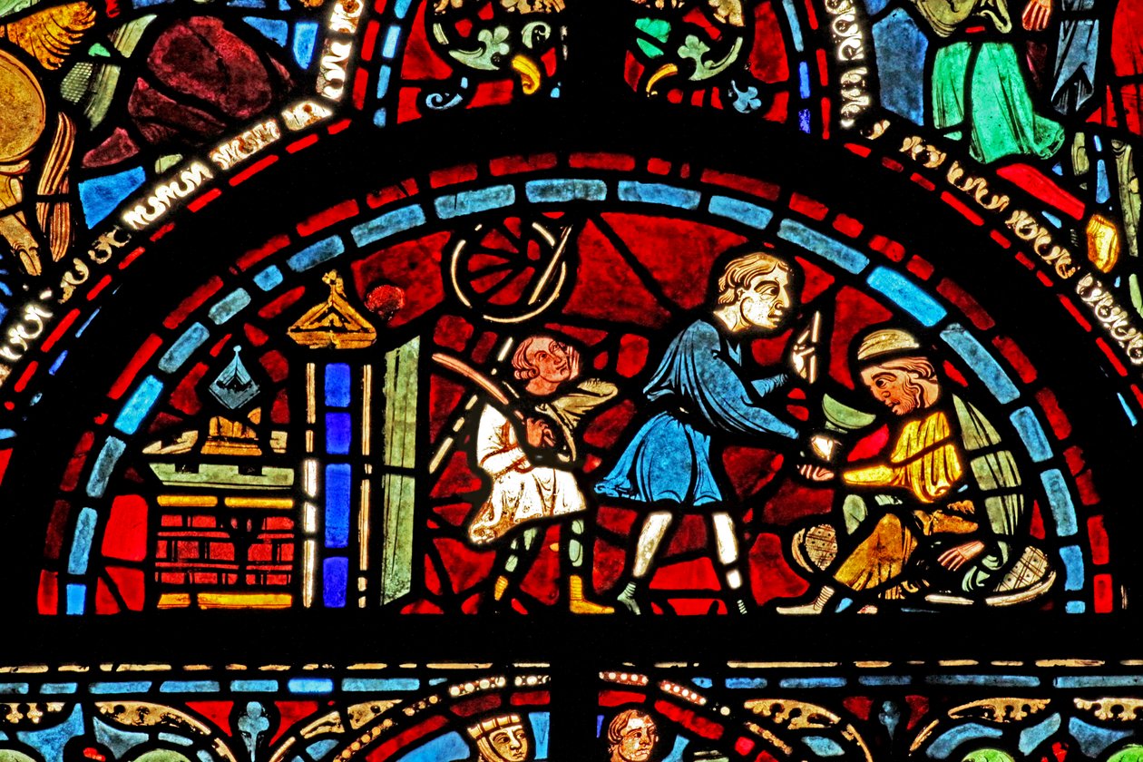 St Lubinin ikkuna: lahjoittajat - viinintekijät (w45) tekijältä French School