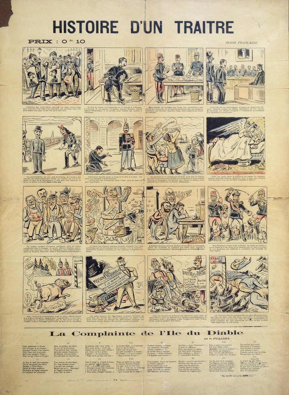 Petturin tarina, Dreyfusardin vastainen sarjakuva ja lauluarkki tekijältä French School
