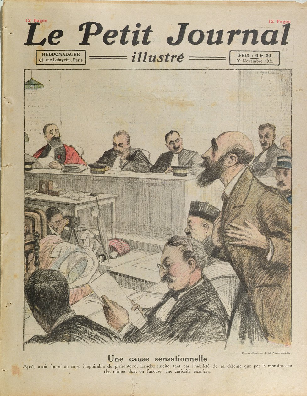 Henri Desire Landrun (1869-1922) oikeudenkäynti Le Petit Journalista, 20. marraskuuta 1921 tekijältä French School
