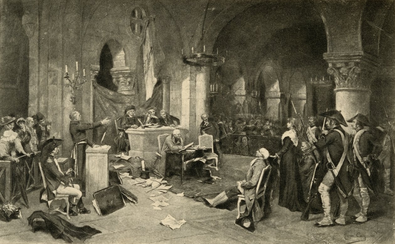 Marie-Antoinetten (1755-1793) oikeudenkäynti 16. lokakuuta 1793 tekijältä French School
