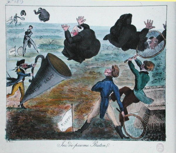Lähetyssaarnaajien ei-toivottu vastaanotto Bretagnessa, joulukuu 1819 (kaiverrus) tekijältä French School