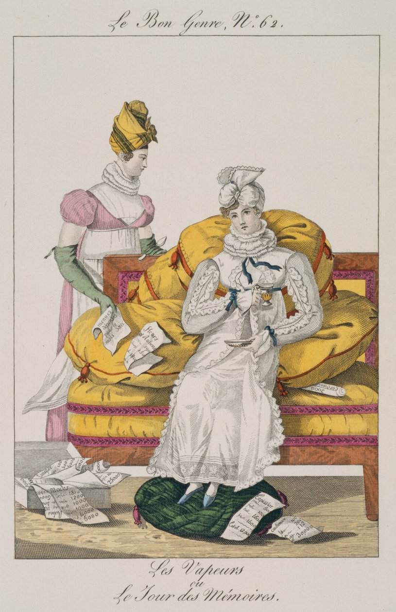 The Vapors or The Accounts Day, levy 62 Le Bon Genrestä, 1813 tekijältä French School