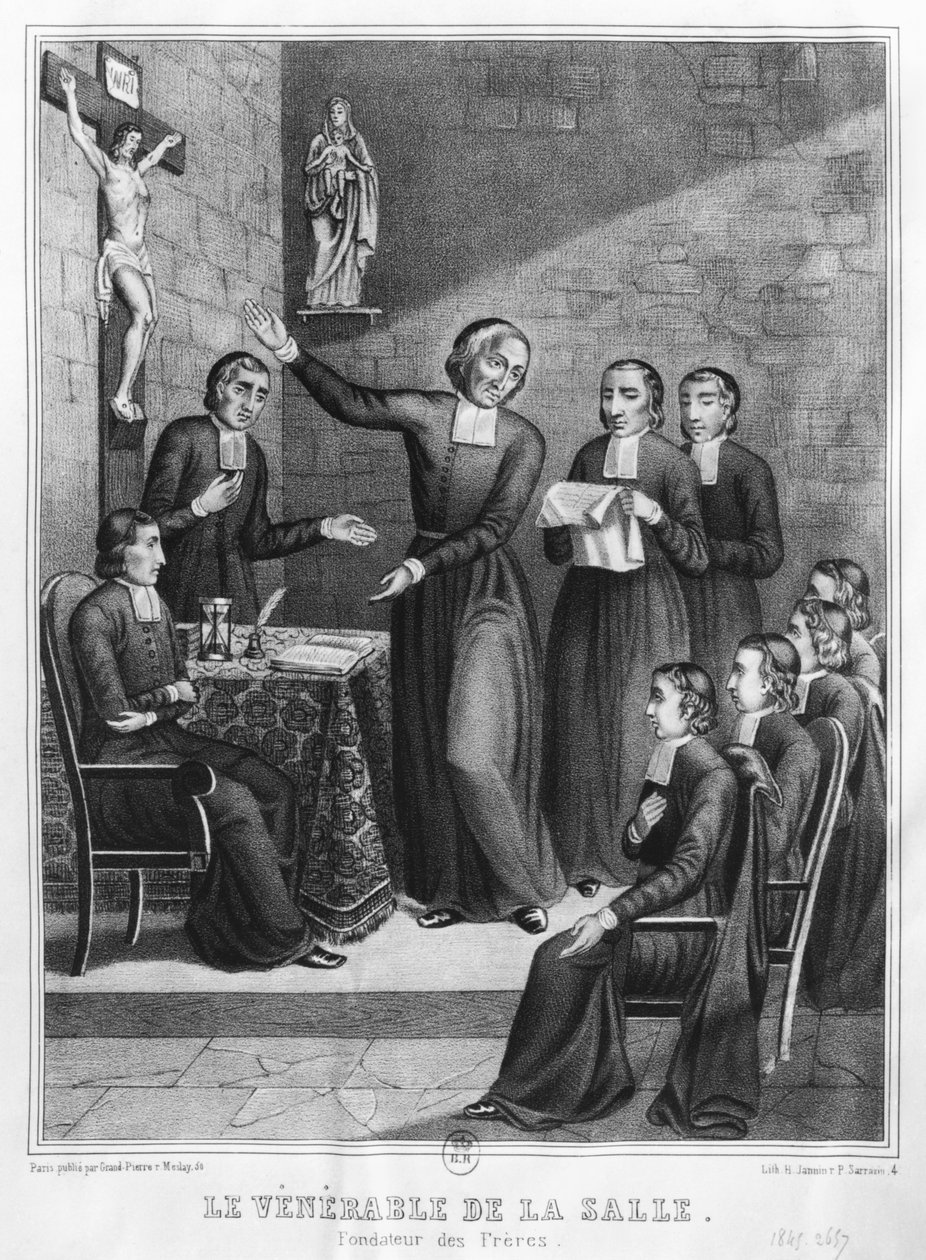 H. Janninin ja P. Sarrazinin kaivertama kunnianarvoisa Saint Jean-Baptiste de La Salle (1651-1719), 1845 tekijältä French School