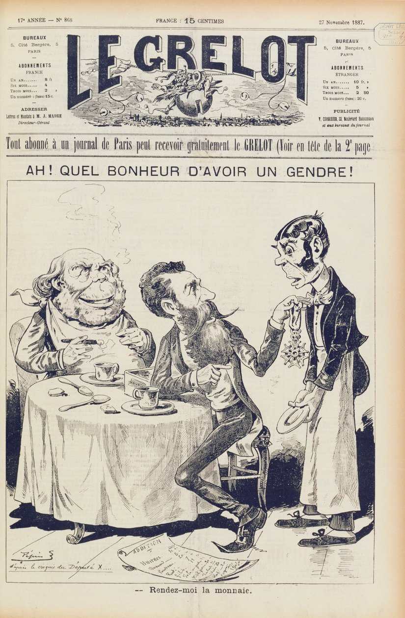 The Wilson Affair, Le Grelotin etukansi, 27. marraskuuta 1887 tekijältä French School