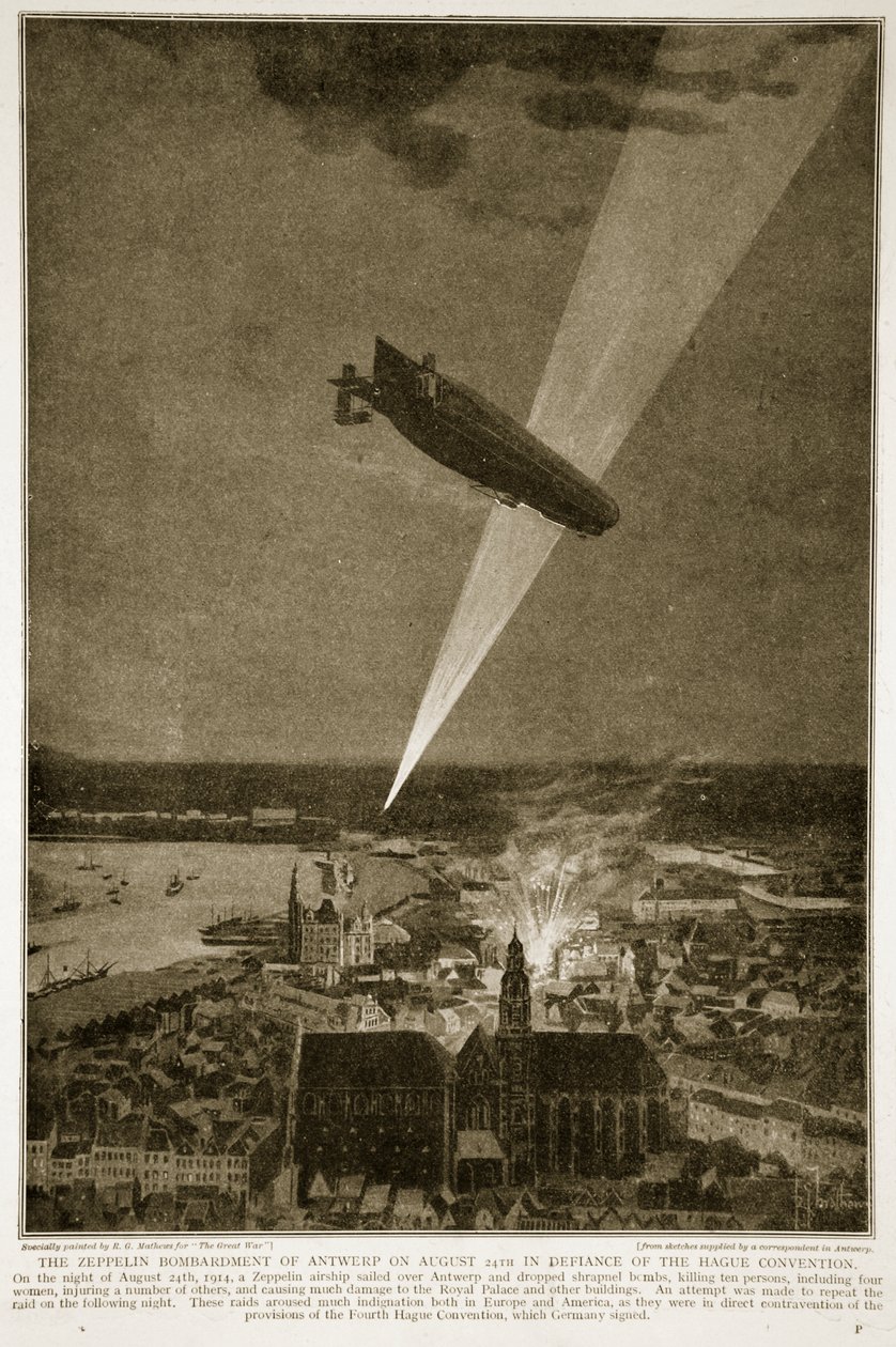 Antwerpenin Zeppelin-pommitukset 24. elokuuta 1914 Haagin yleissopimusta vastaan, 1914-1919 tekijältä French School