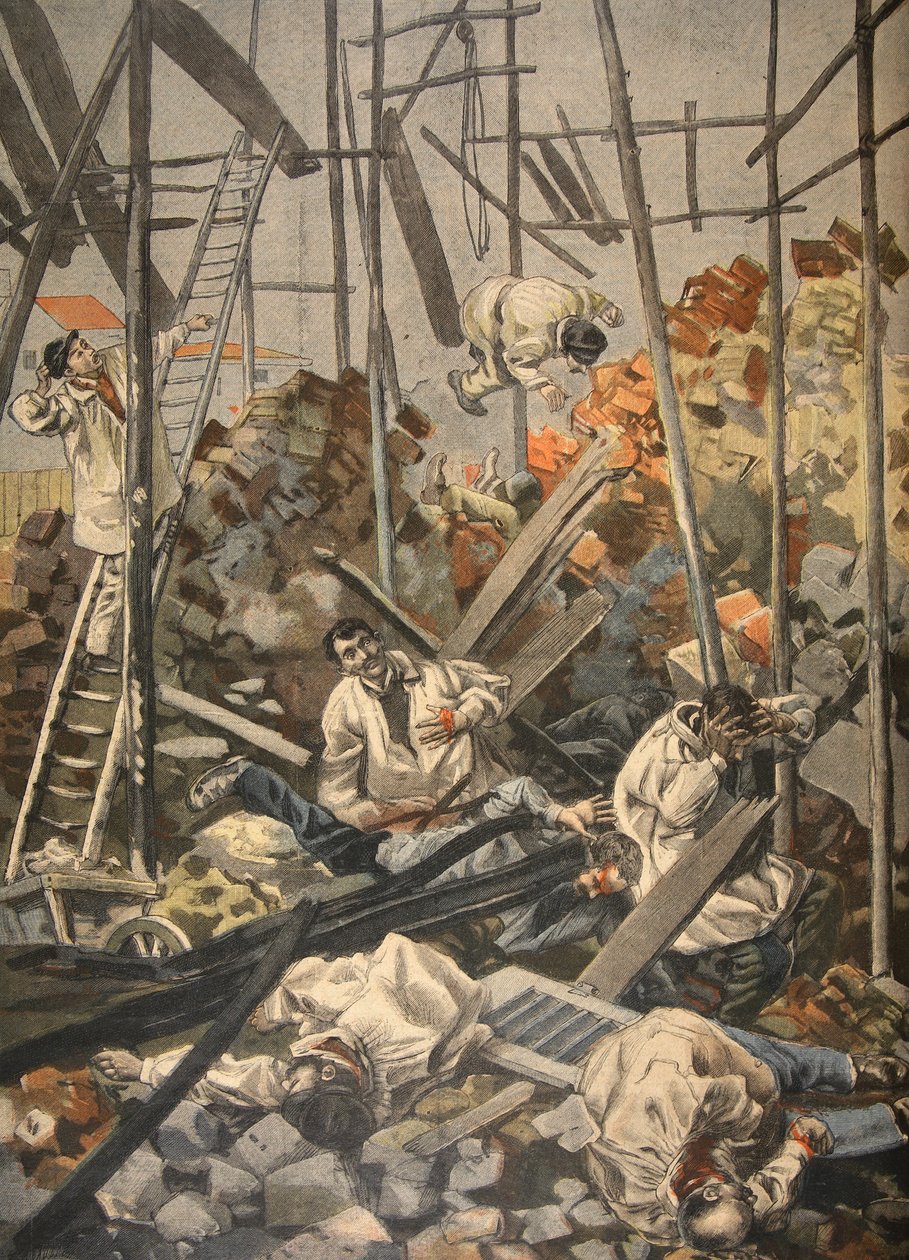 Onnettomuus Chesnayssa, kuva Le Petit Journalista: Supplement illustre, 1898 tekijältä French School