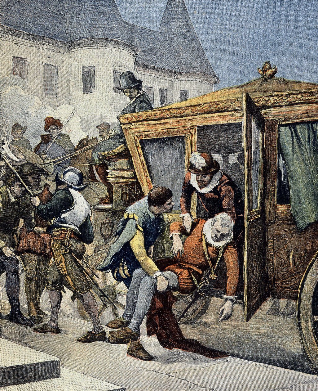 Henrik IV:n salamurhaaja 14.5.1610. Le Petit Francais Illustré -lehden kansi 12.5.1900. tekijältä French School
