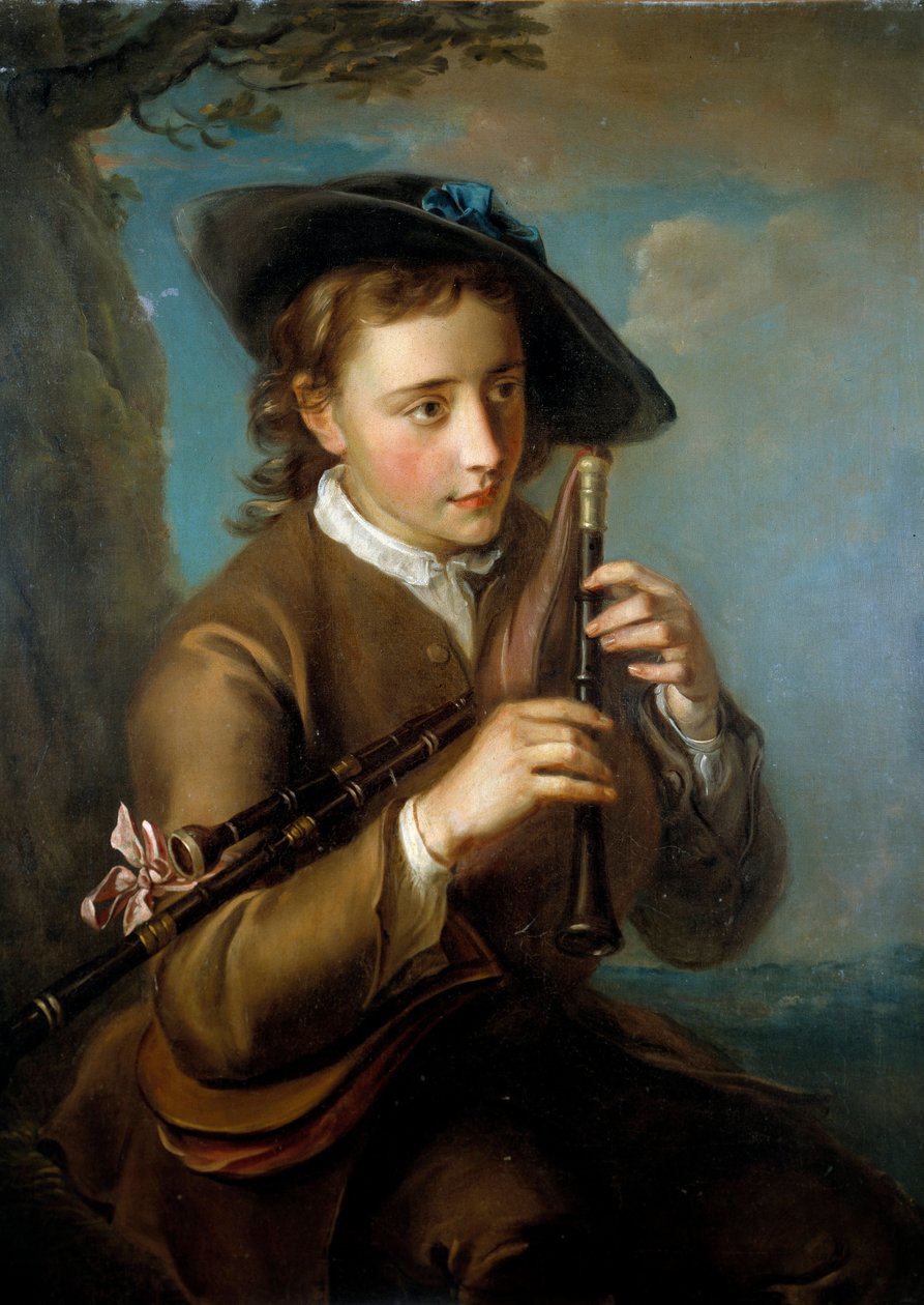 Säkkipilli Ranskalaisen koulun maalaus. 1700-luvulla tekijältä French School