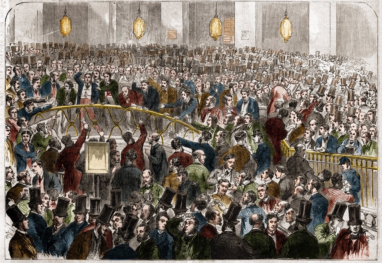 Vaihtoagenttien kori Pariisin pörssissä vuonna 1867. tekijältä French School