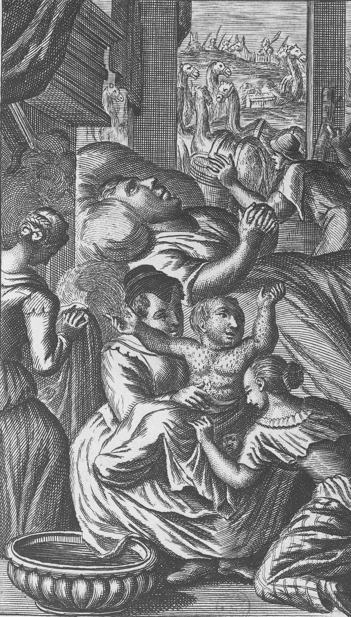 Pantagruelin syntymä, kuvitus teoksesta "Gargantua ja Pantagruel", François Rabelais (kaiverrus) tekijältä French School
