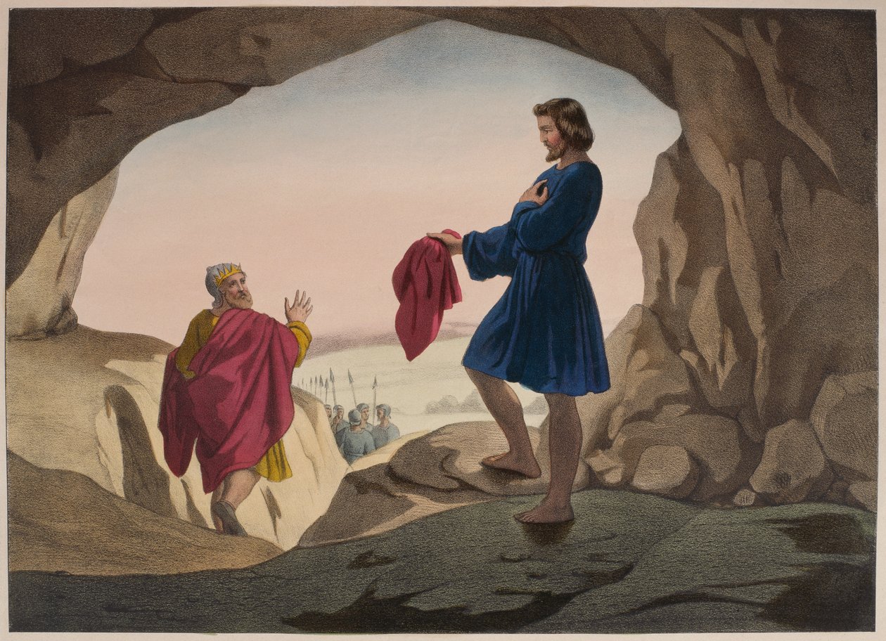 Josephin veren tahraama takki, kuvitus katekismuksesta LHistoire Sainte, julkaisija Charles Delagrave, Pariisi, 1800-luvun lopulla tekijältä French School