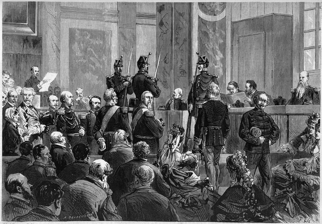 Todistajien kutsu marechal Francois Achille Bazainen (Francois-Achille) oikeudenkäynnin aikana tekijältä French School