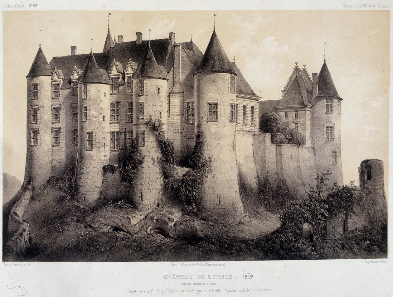 Luynesin linna - litografia tekijältä French School