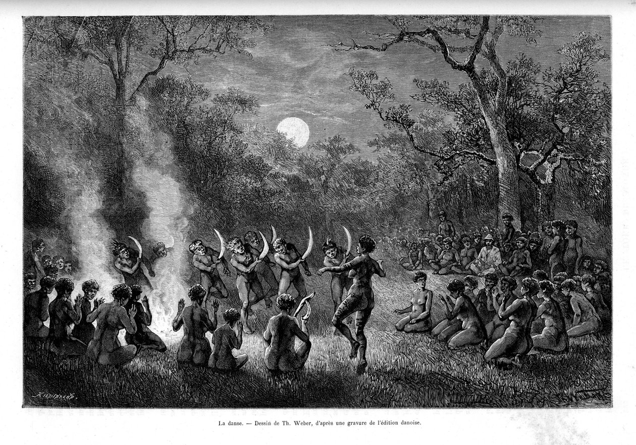 Bumerangitanssi tulen ympärillä Australian aboriginaalien keskuudessa - "Tour du Mondessa" tekijältä French School