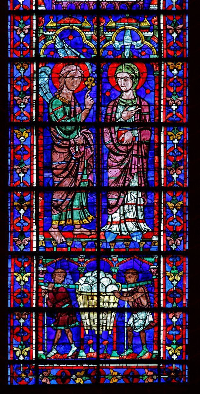 Lahjoittajat - leipurit - ja Annunciation (w100) tekijältä French School