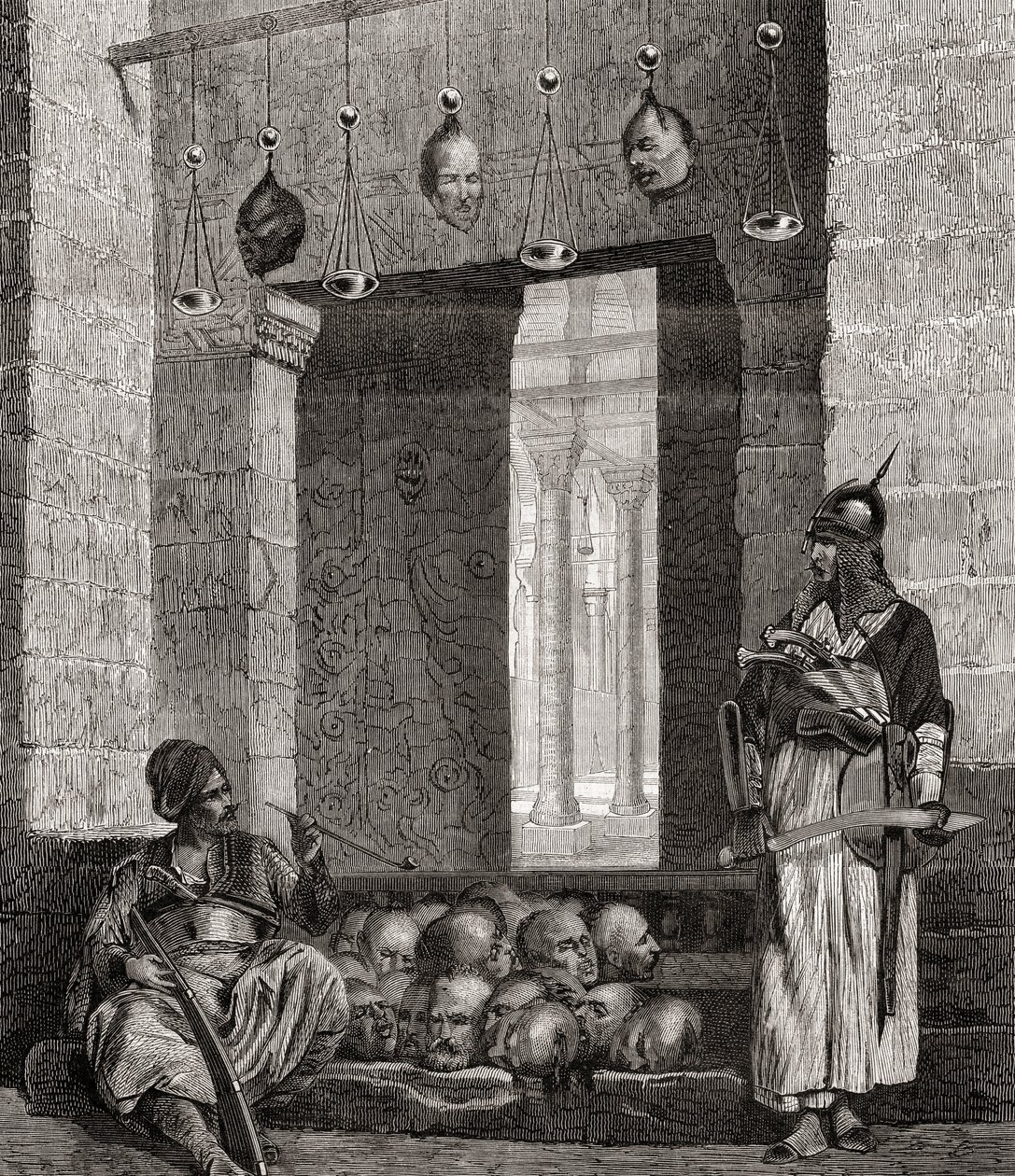 Ovi El Assaneynin moskeijaan Kairossa, Egyptissä, "L"Univers Illustrésta, 1866 tekijältä French School