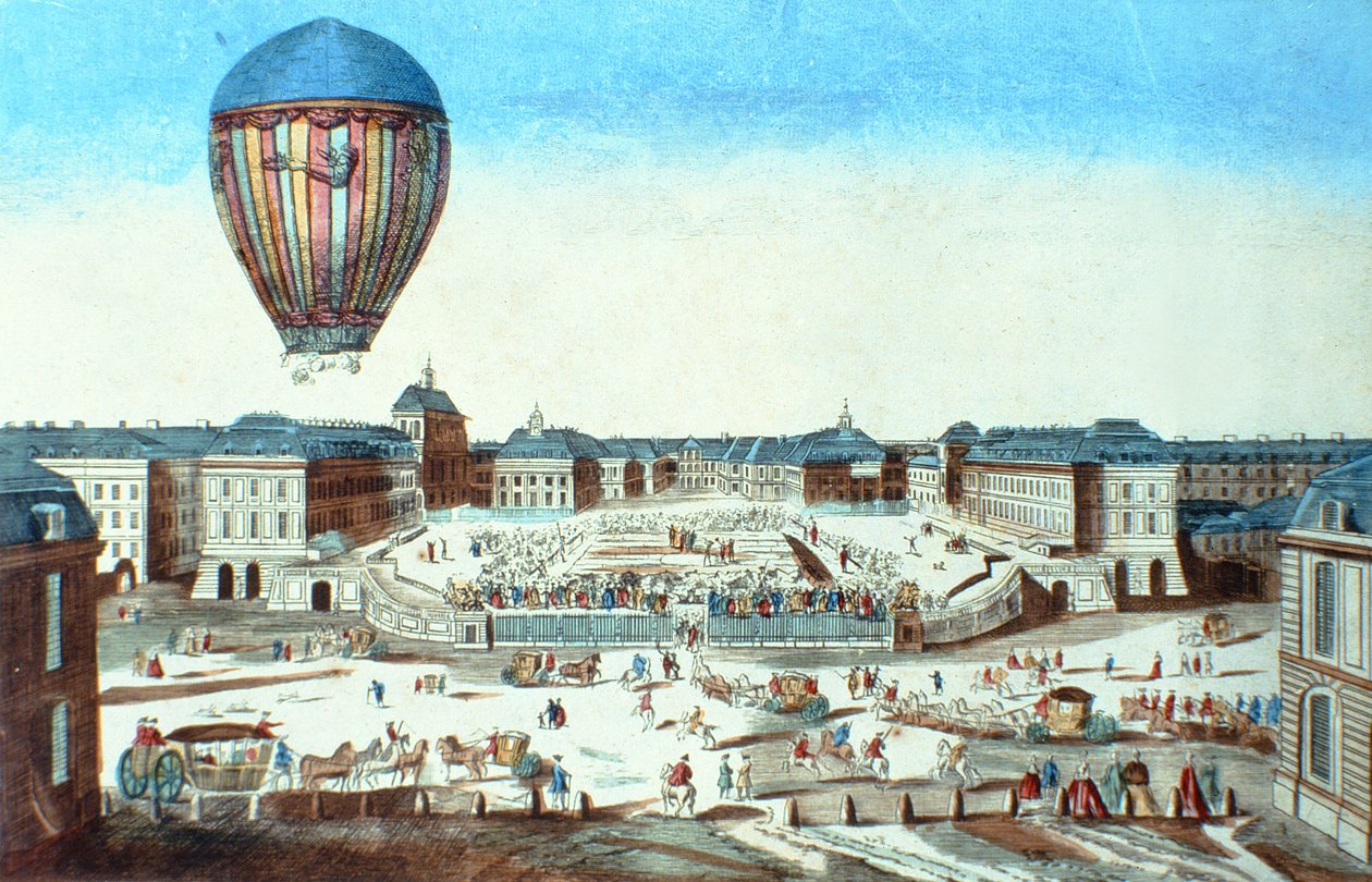 Kumppaninsa M. Montgolfierin mukaan nimetyn Pilatre du Roziersin kuumailmapallon ensimmäinen lento Versailles
