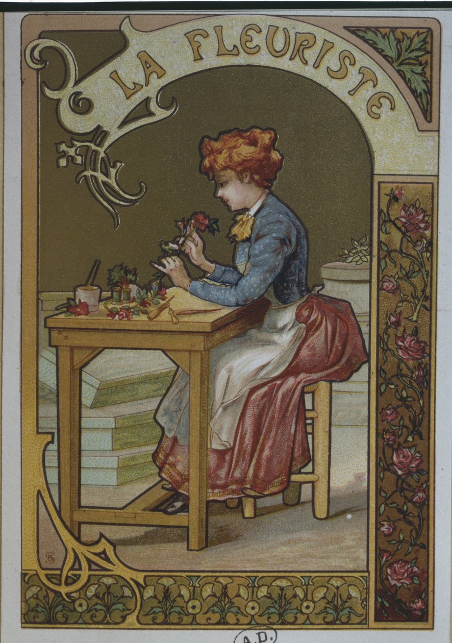 Kukkatyttö, n. 1900 tekijältä French School