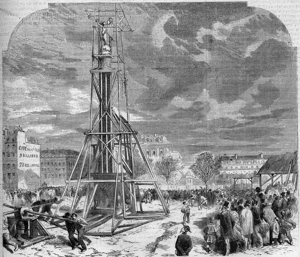 George Washington vaimonsa Martha Washingtonin ja lastensa kanssa Mount Vernonissa. Kaiverrus noin 1880. tekijältä French School
