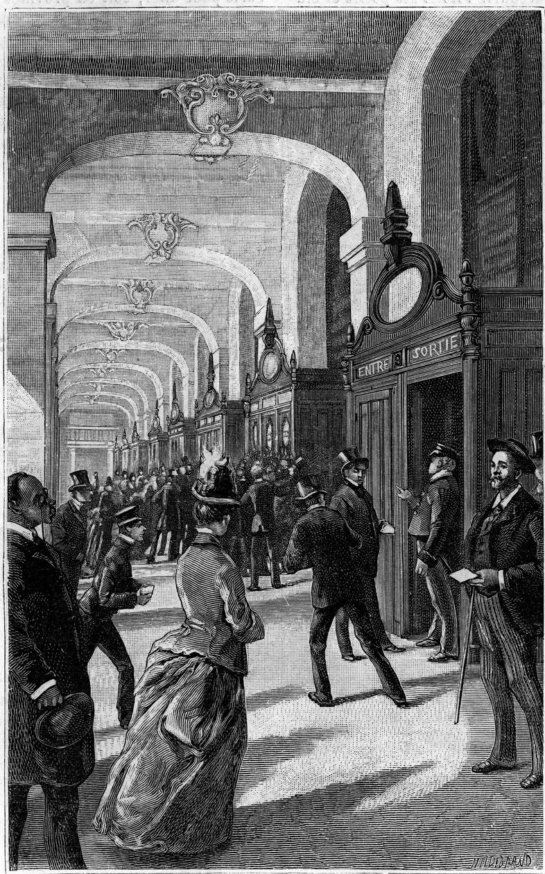 Hotel des Postesin kirjelaatikkogalleria rue du Louvrella Pariisissa. Kaiverrus päiväkirjaan ""Youth"" tekijältä French School