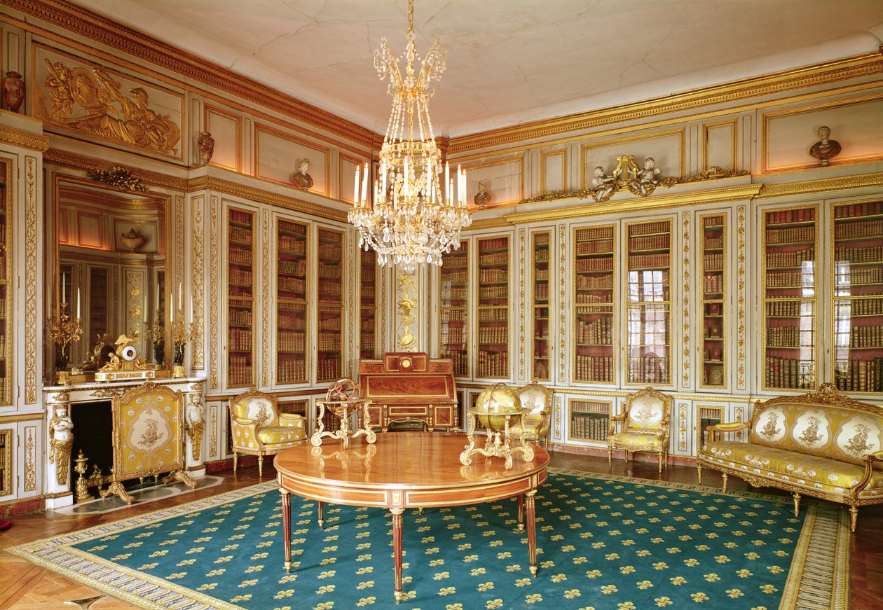 Ludvig XVI:n (1754-93) kirjasto, jonka Rousseau koristeli vuonna 1781 Gabrielin johdolla tekijältä French School