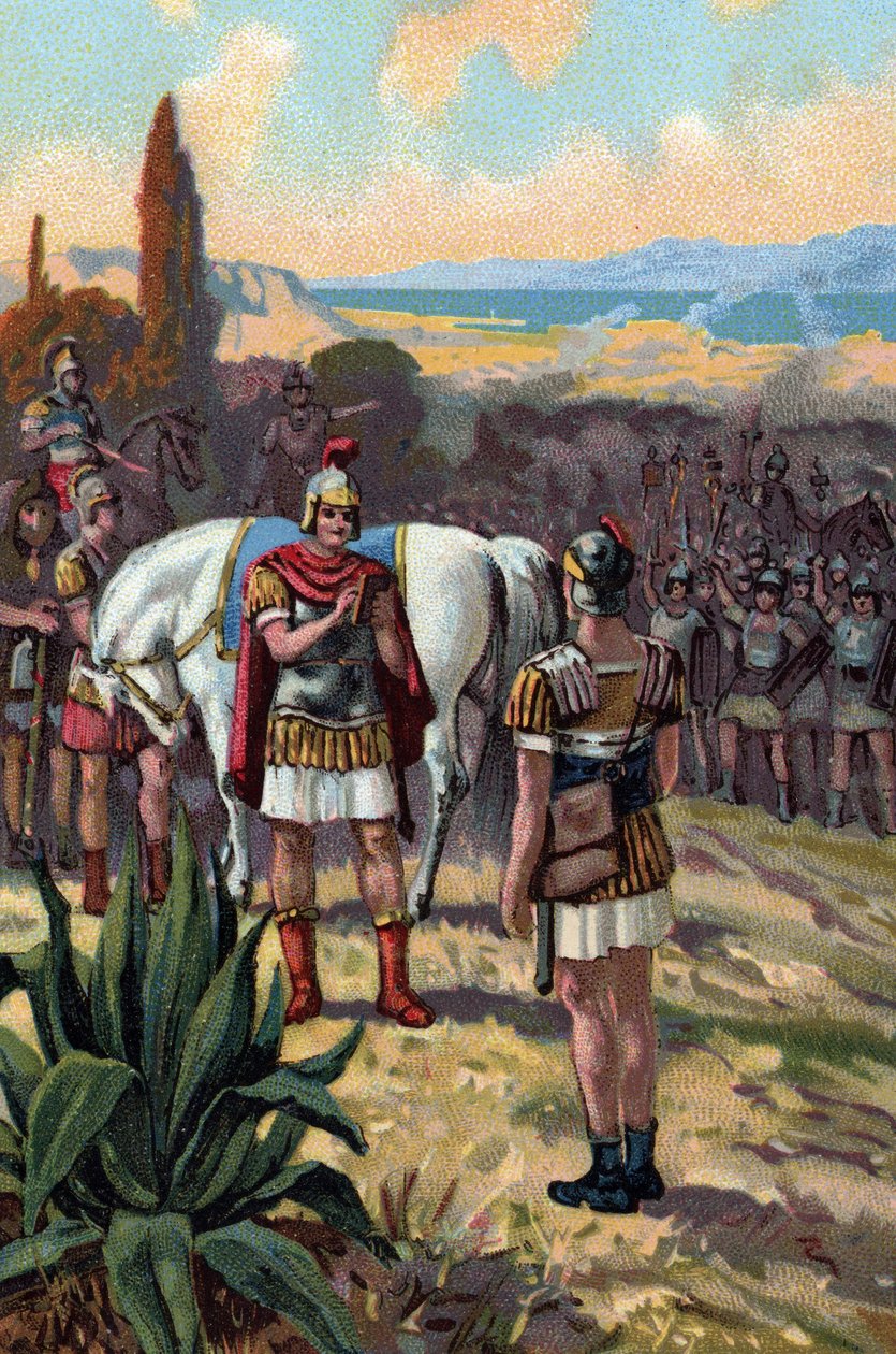 Julius Caesarin (100-44 eaa.) ja kuningas Pharnace II:n sillan (97-47 eKr.) tapaaminen Zelan taistelussa vuonna 47 eKr. ja Pontuksen kuningaskunnan Pharnacias II tekijältä French School