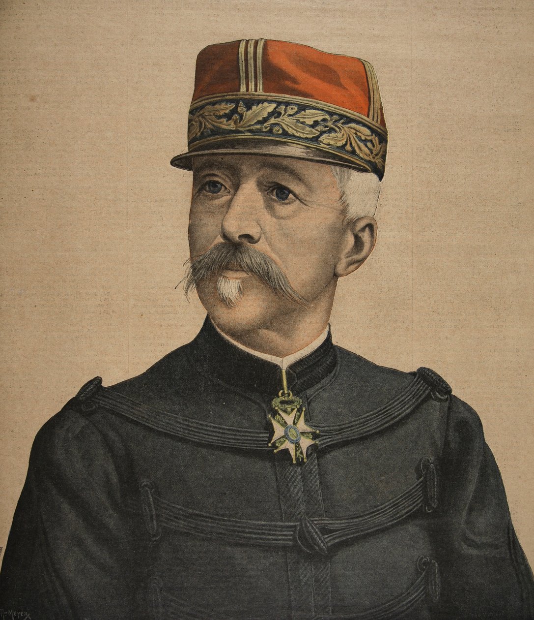 Ranskan armeijan uusi esikuntapäällikkö, kuva Le Petit Journalista: Supplement illustre, 18. syyskuuta 1898 tekijältä French School
