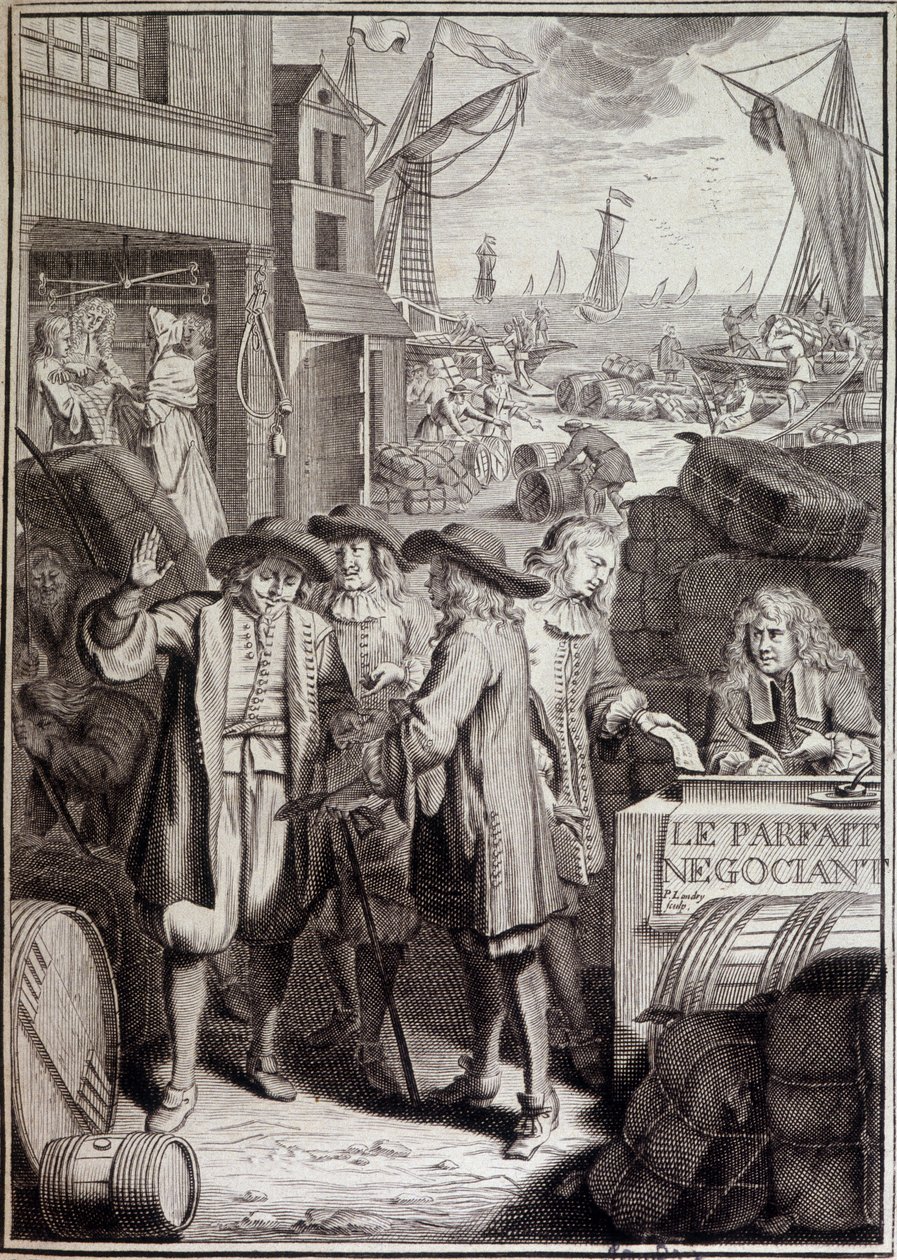 Täydelliset neuvottelut (satamamarssin päätös 1700-luvulla) - etukuva Jacques Savaryn teoksesta. tekijältä French School