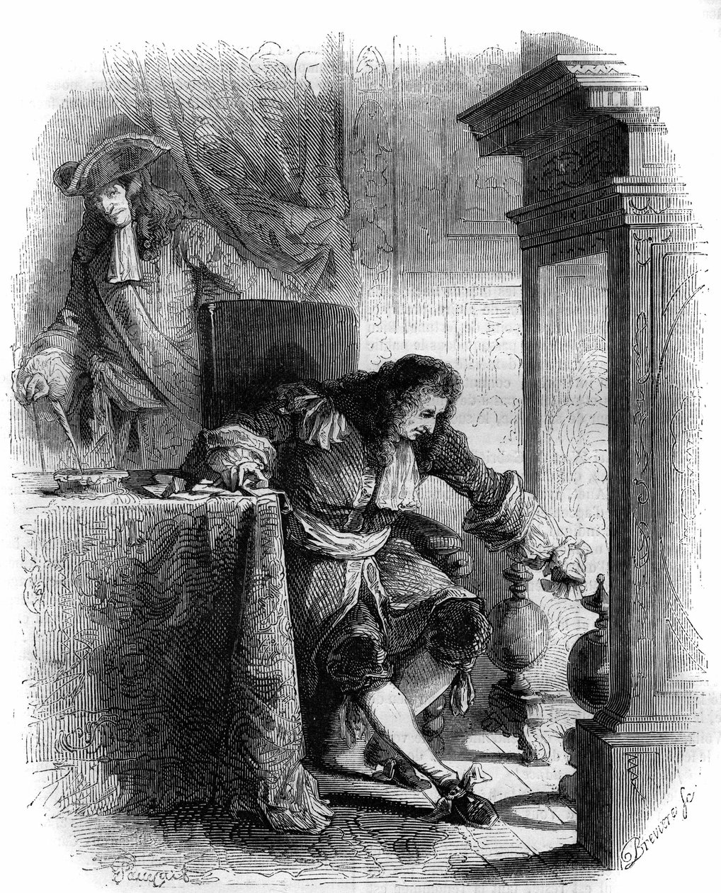 Näytelmäkirjailija Jean Galbert de Cammistron (1656-1723) käytti kirjeenvaihtoa herttua Louis Joseph de Vendomen (1654-1712) kanssa. Kaiverrus vuodelta 1856. tekijältä French School